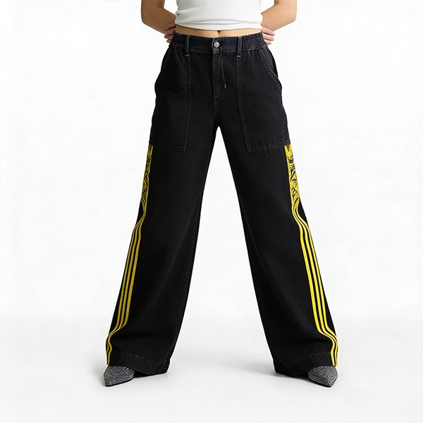 Women's Premium Summer Jeans - High-Waisted Straight Printed Breathable Denim Streetwear