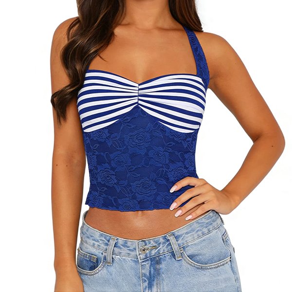 Women's Summer Backless Top - Jersey Lace Sleeveless Fashion