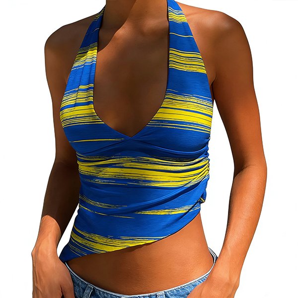 Y2K Women's Tank Top - Backless V-Neck Casual Streetwear